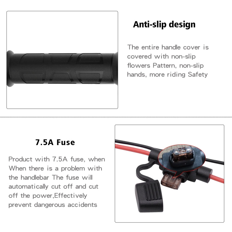 WUPP ZH-983C1 Motorcycle Modified Intelligent Electric Heating Hand Cover Heated Grip Handlebar with Three Gear Temperature Control(Black) - free shipping - PMC TechLife - Order now!