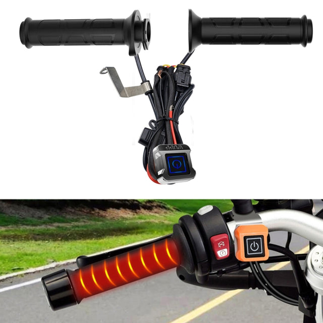 WUPP ZH-983C1 Motorcycle Modified Intelligent Electric Heating Hand Cover Heated Grip Handlebar with Three Gear Temperature Control(Black)
