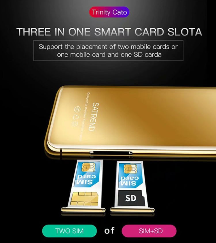 SATREND S10 Card Mobile Phone, 2.4 inch Touch Screen, MTK6261D, Support Bluetooth, FM, GSM, Dual SIM(Black) - free shipping - PMC Jewellery - Order now!