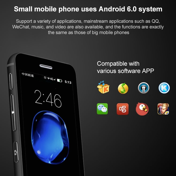 MELROSE S9X, 1GB+8GB+32GB TF, Support Google Play, 2.45 inch, Android 5.1 MTK6580 Quad Core, Support Bluetooth / WiFi, Network: 3G(Black) - free shipping - PMC TechLife - Order now!