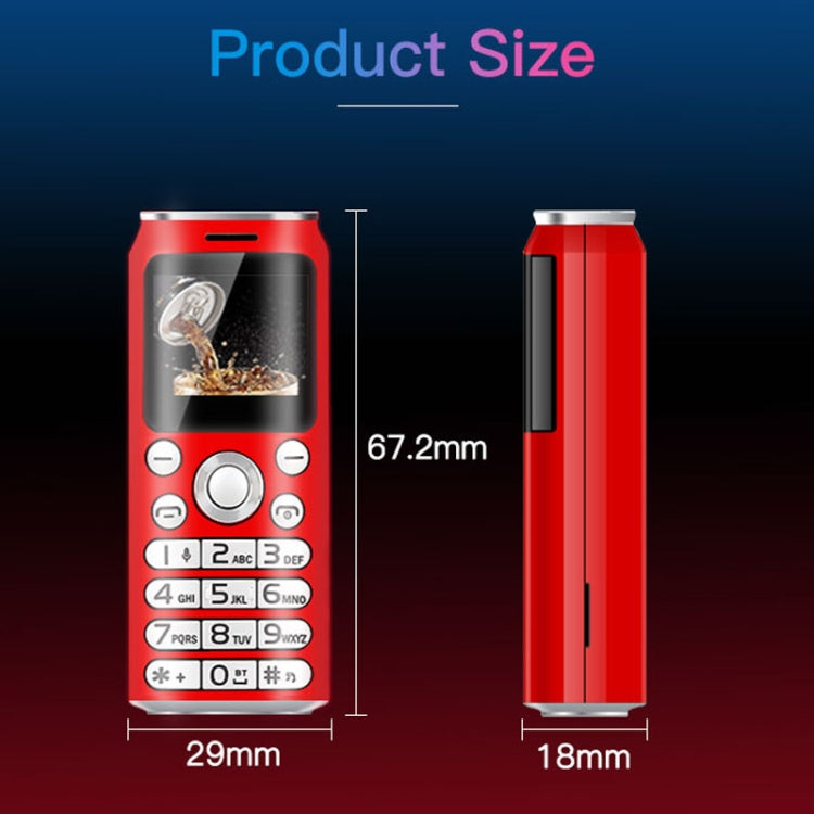 Satrend K8 Mini Mobile Phone, 1.0 inch, Hands Free Bluetooth Dialer Headphone, MP3 Music, Dual SIM, Network: 2G(Green) - free shipping - PMC Jewellery - Order now!