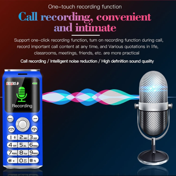 Satrend K8 Mini Mobile Phone, 1.0 inch, Hands Free Bluetooth Dialer Headphone, MP3 Music, Dual SIM, Network: 2G(Blue) - free shipping - PMC Jewellery - Order now!
