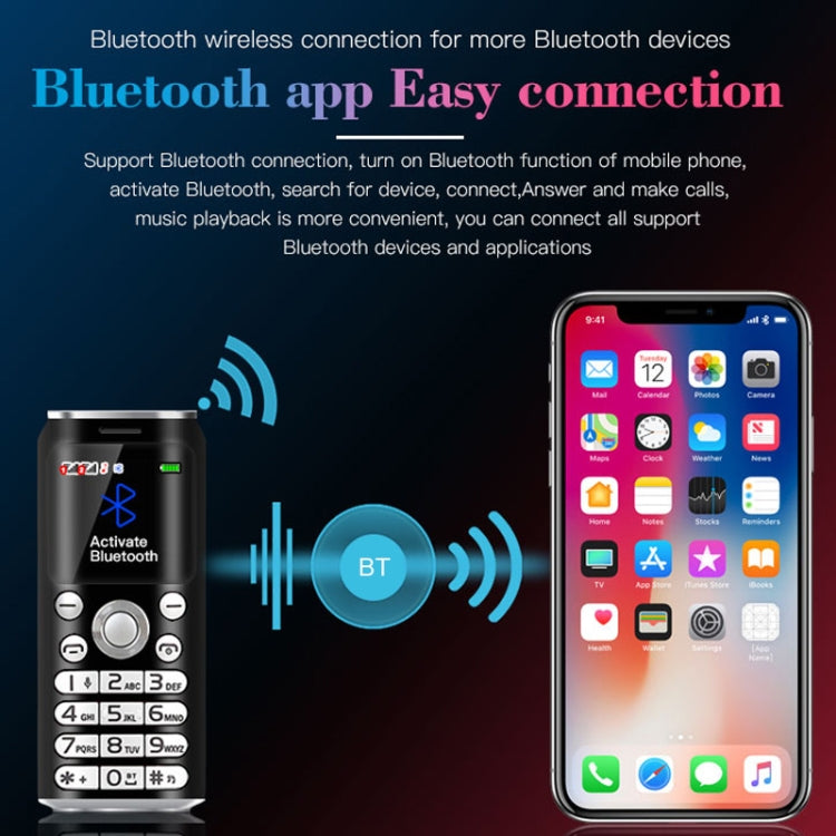 Satrend K8 Mini Mobile Phone, 1.0 inch, Hands Free Bluetooth Dialer Headphone, MP3 Music, Dual SIM, Network: 2G(Blue) - free shipping - PMC Jewellery - Order now!