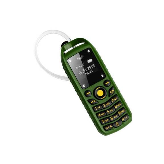 Mini B25 Headphone Mobile Phone, Hands Free Bluetooth Dialer Headphone, MP3 Music, Dual SIM, Network: 2G(Green)