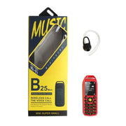 Mini B25 Headphone Mobile Phone, Hands Free Bluetooth Dialer Headphone, MP3 Music, Dual SIM, Network: 2G(Red)