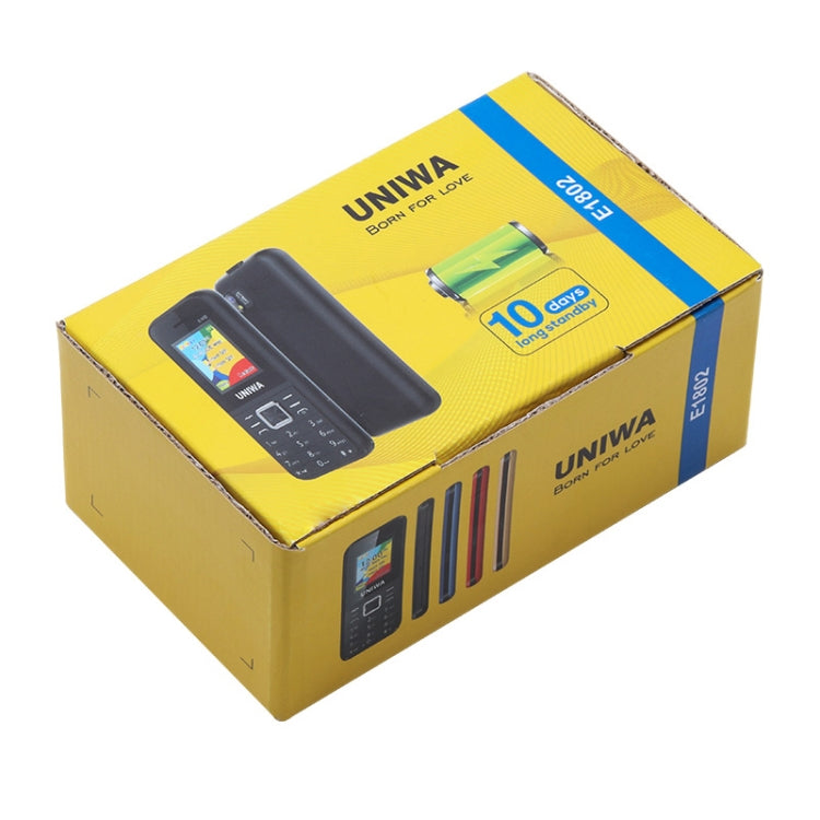 UNIWA E1802 Mobile Phone, 1.77 inch, 1800mAh Battery, SC6531DA, 21 Keys, Support Bluetooth, FM, MP3, MP4, GSM, Dual SIM(Black) - UNIWA by UNIWA | Online Shopping South Africa | PMC TechLife