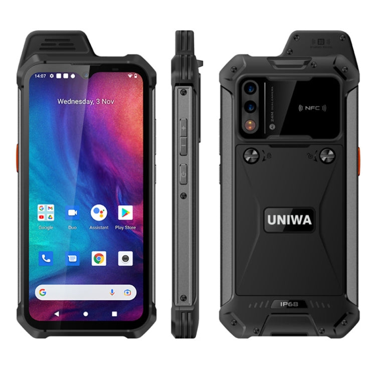 UNIWA W888 Standard Rugged Phone, 4GB+64GB, IP68 Waterproof Dustproof Shockproof, 5000mAh Battery, 6.3 inch Android 11 MTK6765 Helio P35 Octa Core up to 2.35GHz, Network: 4G, NFC, OTG(Black) - UNIWA by UNIWA | Online Shopping South Africa | PMC TechLife
