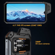 UNIWA W888 Standard Rugged Phone, 4GB+64GB, IP68 Water-resistant Dustproof Shockproof, 5000mAh Battery, 6.3 inch Android 11 MTK6765 Helio P35 Octa Core up to 2.35GHz, Network: 4G, NFC, OTG(Black)