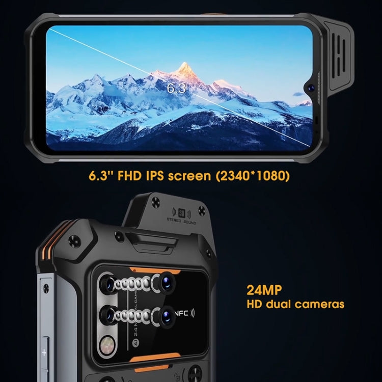 UNIWA W888 Standard Rugged Phone, 4GB+64GB, IP68 Water-resistant Dustproof Shockproof, 5000mAh Battery, 6.3 inch Android 11 MTK6765 Helio P35 Octa Core up to 2.35GHz, Network: 4G, NFC, OTG(Black)