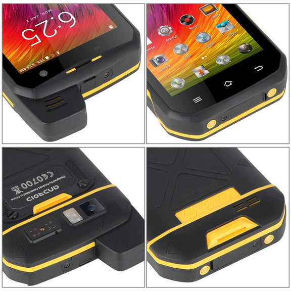 UNIWA B6000 PTT Walkie Talkie Rugged Phone, 4GB+64GB, IP68 Water-resistant Dustproof Shockproof, 5000mAh Battery, 4.7 inch Android 9.0 MTK6762 Octa Core up to 2.0GHz, Network: 4G, NFC, OTG (Yellow)