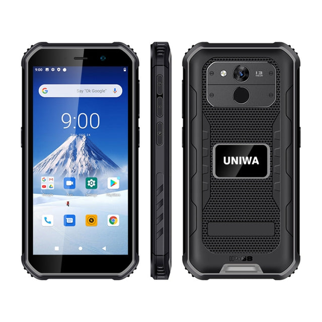 UNIWA F963 Rugged Phone, 3GB+32GB, IP68 Water-resistant Dustproof Shockproof, 5.5 inch Android 10.0 MTK6739 Quad Core up to 1.25GHz, Network: 4G, NFC, OTG (Black Grey)