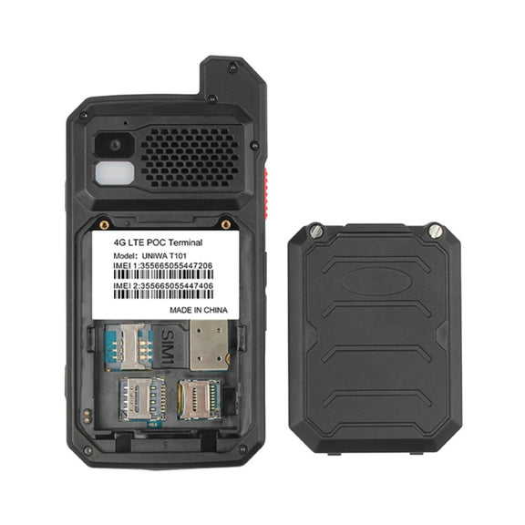 UNIWA T101 Walkie Talkie Rugged Phone, 2GB+16GB, IP67 Water-resistant Dustproof Shockproof, 4600mAh Battery, 4.0 inch Android 7.0 MTK6753 Octa Core up to 1.3GHz, Network: 4G, NFC, POC, SOS(Black)