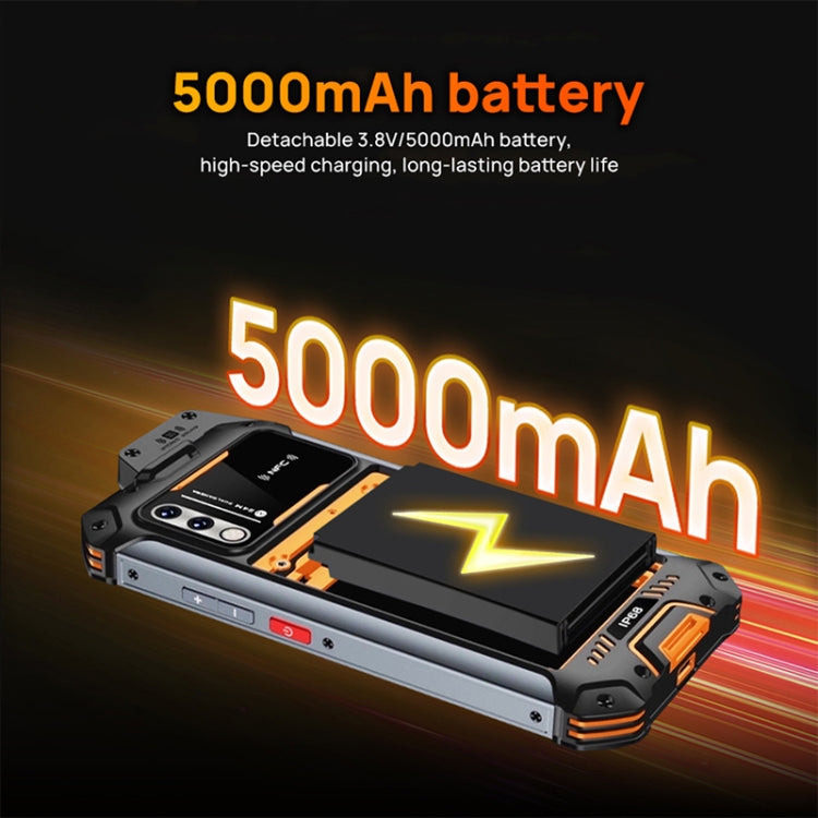 UNIWA W888 Explosion-proof Rugged Phone, 4GB+64GB, IP68 Water-resistant Dustproof Shockproof, 5000mAh Battery, 6.3 inch Android 11 MTK6765 Helio P35 Octa Core up to 2.35GHz, Network: 4G, NFC, OTG(Black+Orange) - UNIWA by UNIWA | Online Shopping South Africa | PMC TechLife
