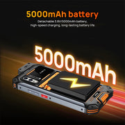 UNIWA W888 Explosion-proof Rugged Phone, 4GB+64GB, IP68 Water-resistant Dustproof Shockproof, 5000mAh Battery, 6.3 inch Android 11 MTK6765 Helio P35 Octa Core up to 2.35GHz, Network: 4G, NFC, OTG(Black+Orange)