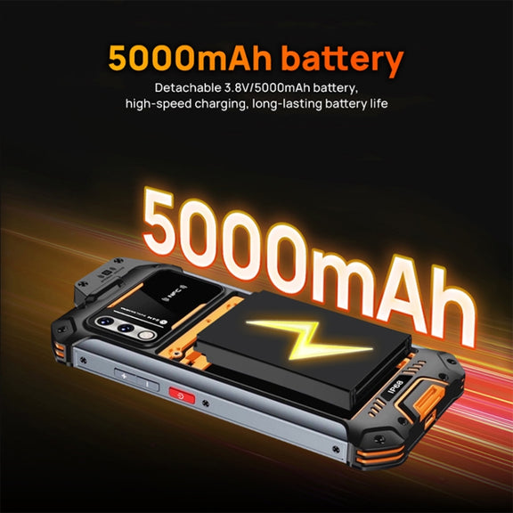 UNIWA W888 Explosion-proof Rugged Phone, 4GB+64GB, IP68 Water-resistant Dustproof Shockproof, 5000mAh Battery, 6.3 inch Android 11 MTK6765 Helio P35 Octa Core up to 2.35GHz, Network: 4G, NFC, OTG(Black+Orange)
