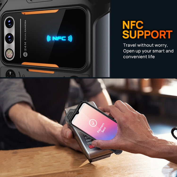 UNIWA W888 Explosion-proof Rugged Phone, 4GB+64GB, IP68 Water-resistant Dustproof Shockproof, 5000mAh Battery, 6.3 inch Android 11 MTK6765 Helio P35 Octa Core up to 2.35GHz, Network: 4G, NFC, OTG(Black+Orange) - UNIWA by UNIWA | Online Shopping South Africa | PMC TechLife