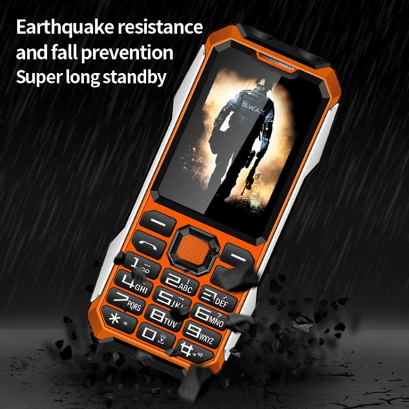 A6 Triple Proofing Elder Phone, Water-resistant Shockproof Dustproof, 6800mAh Battery, 2.4 inch, 21 Keys, Bluetooth, LED Flashlight, FM, SOS, Dual SIM, Network: 2G(Green)