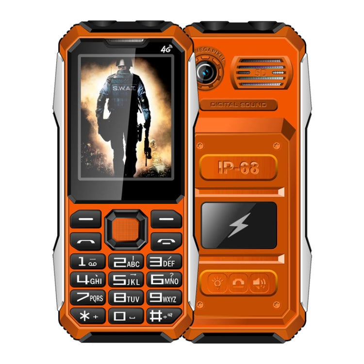 A6 4G Full Network Triple Proofing Elder Phone, Waterproof Shockproof Dustproof, 6800mAh Battery, 2.4 inch, 21 Keys, LED Flashlight, FM, SOS, Dual SIM, Network: 4G(Orange) - Others by PMC TechLife | Online Shopping South Africa | PMC TechLife