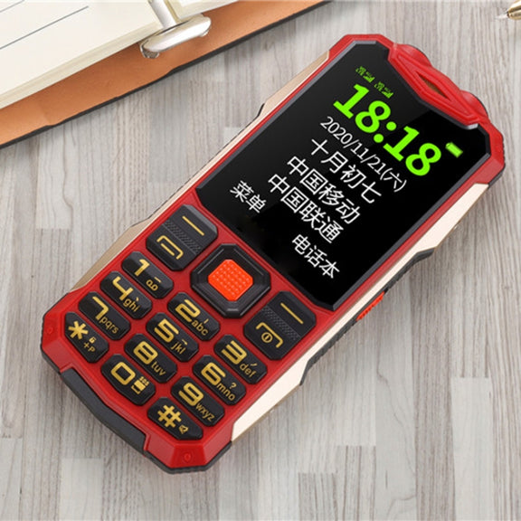 K1 Triple Proofing Elder Phone, Water-resistant Shockproof Dustproof, 4800mAh Battery, 2.4 inch, 21 Keys, Bluetooth, LED Flashlight, FM, SOS, Dual SIM, Network: 2G (Red)