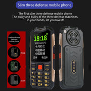 K1 Triple Proofing Elder Phone, Water-resistant Shockproof Dustproof, 4800mAh Battery, 2.4 inch, 21 Keys, Bluetooth, LED Flashlight, FM, SOS, Dual SIM, Network: 2G (Black)