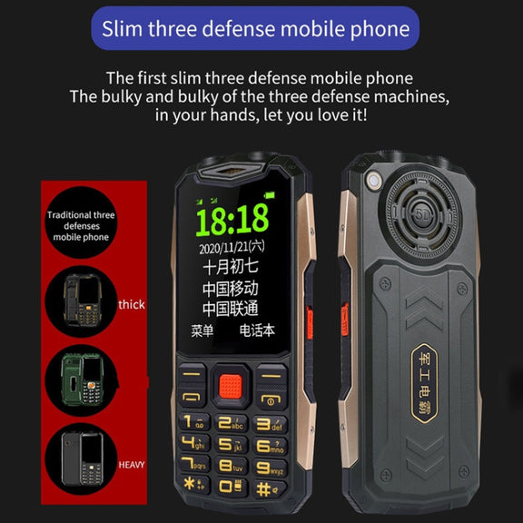 K1 Triple Proofing Elder Phone, Water-resistant Shockproof Dustproof, 4800mAh Battery, 2.4 inch, 21 Keys, Bluetooth, LED Flashlight, FM, SOS, Dual SIM, Network: 2G (Black)