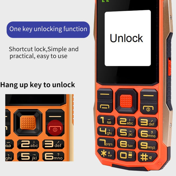 K1 Triple Proofing Elder Phone, Water-resistant Shockproof Dustproof, 4800mAh Battery, 2.4 inch, 21 Keys, Bluetooth, LED Flashlight, FM, SOS, Dual SIM, Network: 2G (Black)
