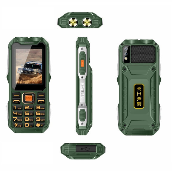 Mafam 4G Triple Proofing Elder Phone, Water-resistant Shockproof Dustproof, 16800mAh Battery, 2.4 inch, 21 Keys, Bluetooth, LED Flashlight, FM, SOS, Dual SIM, Network: 2G (Green)