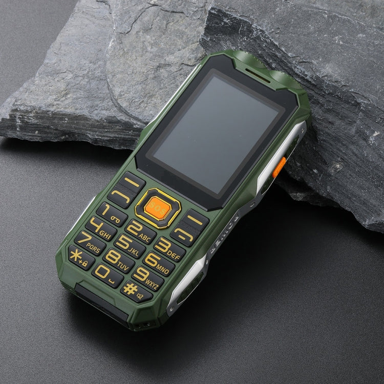 Mafam 4G Triple Proofing Elder Phone, Water-resistant Shockproof Dustproof, 16800mAh Battery, 2.4 inch, 21 Keys, Bluetooth, LED Flashlight, FM, SOS, Dual SIM, Network: 2G (Green)