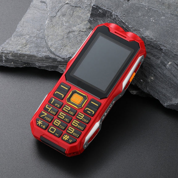 Mafam 4G Triple Proofing Elder Phone, Water-resistant Shockproof Dustproof, 16800mAh Battery, 2.4 inch, 21 Keys, Bluetooth, LED Flashlight, FM, SOS, Dual SIM, Network: 2G (Red)