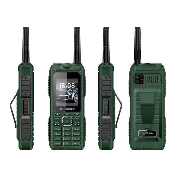 S555 Triple Proofing Elder Phone, Water-resistant Shockproof Dustproof, 2400mAh Battery, 2.2. inch, 21 Keys, LED Flashlight, FM, Quad SIM, with Antenna(Green)