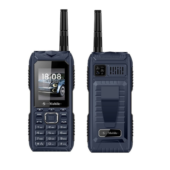 S555 Triple Proofing Elder Phone, Water-resistant Shockproof Dustproof, 2400mAh Battery, 2.2. inch, 21 Keys, LED Flashlight, FM, Quad SIM, with Antenna(Blue)