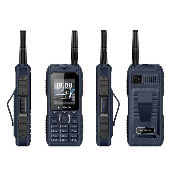 S555 Triple Proofing Elder Phone, Water-resistant Shockproof Dustproof, 2400mAh Battery, 2.2. inch, 21 Keys, LED Flashlight, FM, Quad SIM, with Antenna(Blue)