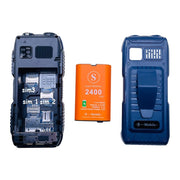 S555 Triple Proofing Elder Phone, Water-resistant Shockproof Dustproof, 2400mAh Battery, 2.2. inch, 21 Keys, LED Flashlight, FM, Quad SIM, with Antenna(Blue)