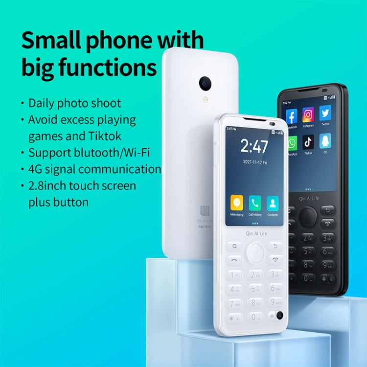 QIN F21 Pro, 4GB+64GB, 2.8 inch, Android 11 MTK6761 Quad-core up to 2.0GHz, 21 Keys, Network: 4G (White)