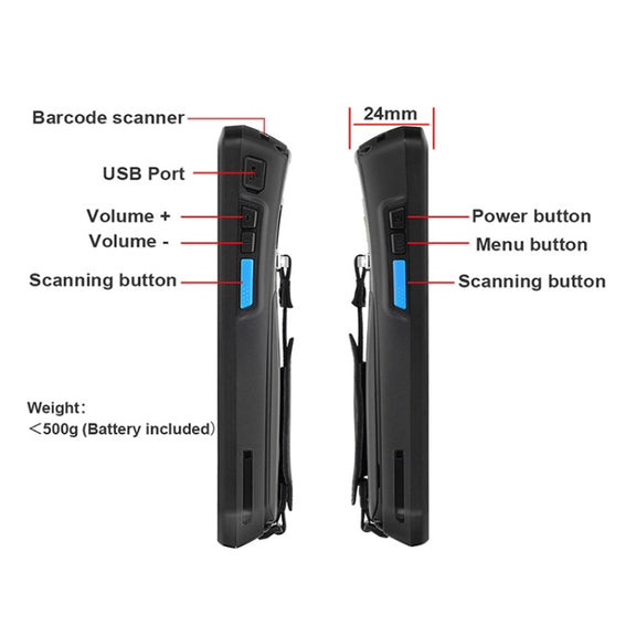 UNIWA S9000 Scanner Terminal Rugged Phone, 2GB+16GB, Water-resistant Dustproof Shockproof, 4800mAh Battery, 5.0 inch Android 9.0 MTK6761 Quad Core up to 2.0GHz, Network: 4G(Black)