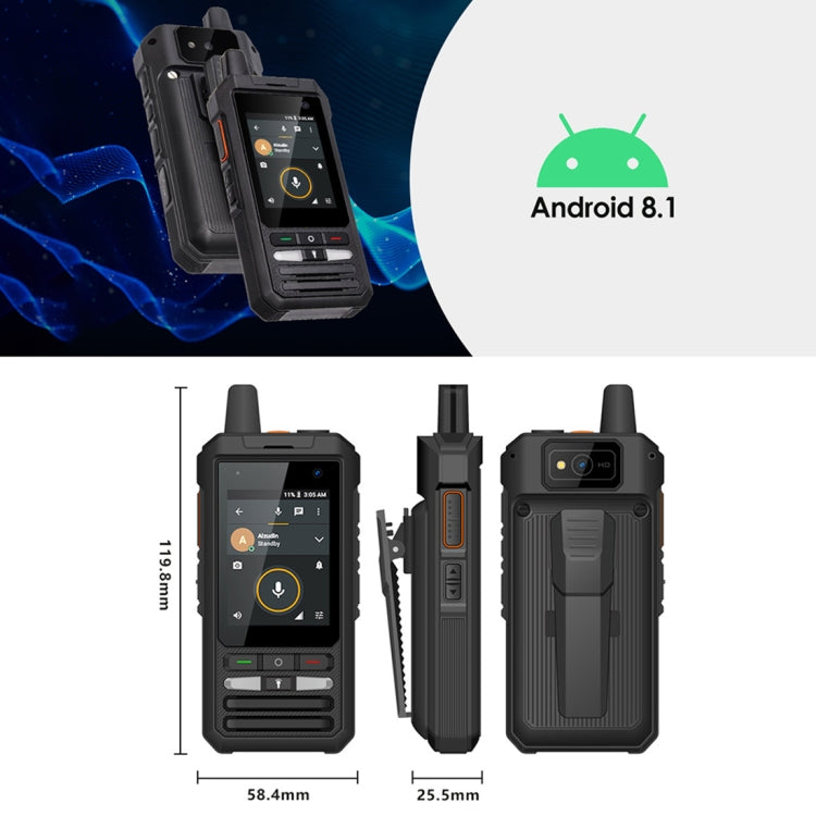 UNIWA F80 Walkie Talkie Rugged Phone, 1GB+8GB, Waterproof Dustproof Shockproof, 5300mAh Battery, 2.4 inch Android 8.1 Qualcomm MSM8909 Quad Core up to 1.1GHz, Network: 4G, Dual SIM, PPT, SOS (Black) - UNIWA by UNIWA | Online Shopping South Africa | PMC TechLife