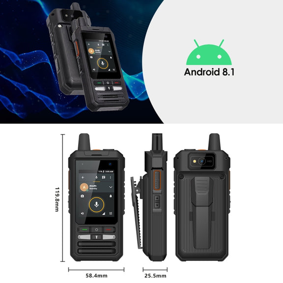 UNIWA F80 Walkie Talkie Rugged Phone, 1GB+8GB, Water-resistant Dustproof Shockproof, 5300mAh Battery, 2.4 inch Android 8.1 Qualcomm MSM8909 Quad Core up to 1.1GHz, Network: 4G, Dual SIM, PPT, SOS (Black)
