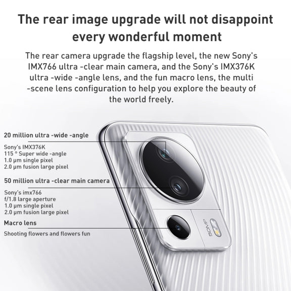 Xiaomi Civi 2 5G, 50MP Camera, 8GB+256GB, Triple Back Cameras + Dual Front Cameras, In-screen Fingerprint Identification, 4500mAh Battery, 6.55 inch MIUI 13 / Android 12 Snapdragon 7 Octa Core 4nm up to 2.4GHz, Network: 5G, NFC (White)