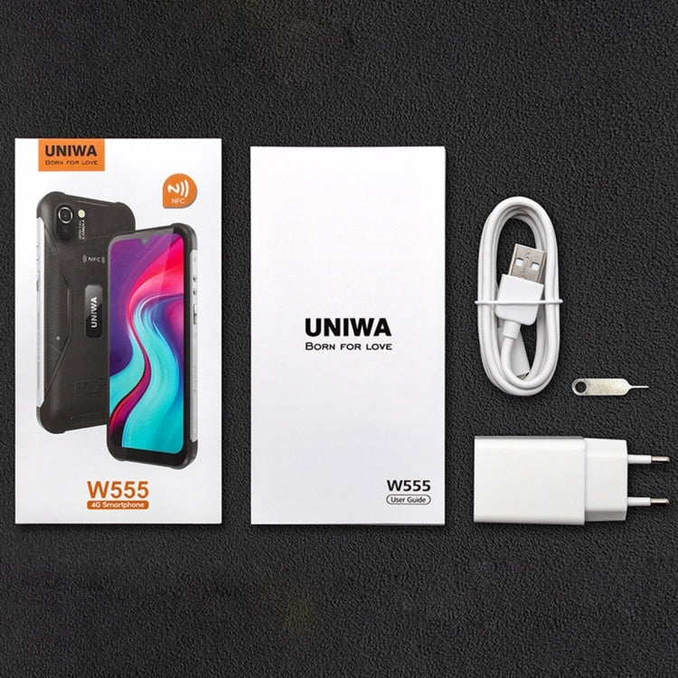 UNIWA W555 Rugged Phone, 3GB+32GB, Dual Rear Cameras, IP68 Water-resistant Dustproof Shockproof, 5.71 inch Android 12.0 MTK6761 Quad Core up to 2.0GHz, Network: 4G, NFC, OTG, Global Version (Black)