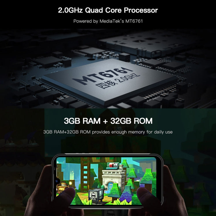 UNIWA W555 Rugged Phone, 3GB+32GB, Dual Rear Cameras, IP68 Waterproof Dustproof Shockproof, 5.71 inch Android 12.0 MTK6761 Quad Core up to 2.0GHz, Network: 4G, NFC, OTG, Global Version (Black) - UNIWA by UNIWA | Online Shopping South Africa | PMC TechLife