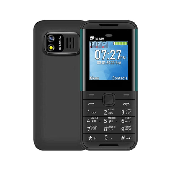 SERVO BM5310 Mini Mobile Phone, Russian Key, 1.33 inch, MTK6261D, 21 Keys, Support Bluetooth, FM, Magic Sound, Auto Call Record, GSM, Triple SIM (Black+green)
