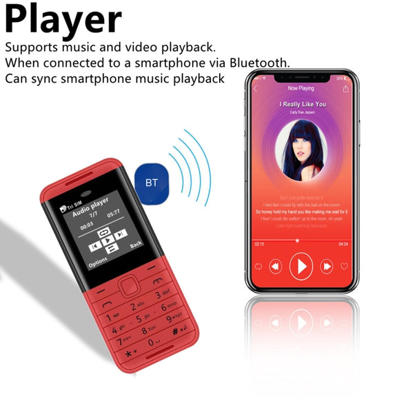 SERVO BM5310 Mini Mobile Phone, English Key, 1.33 inch, MTK6261D, 21 Keys, Support Bluetooth, FM, Magic Sound, Auto Call Record, GSM, Triple SIM (Black+green)