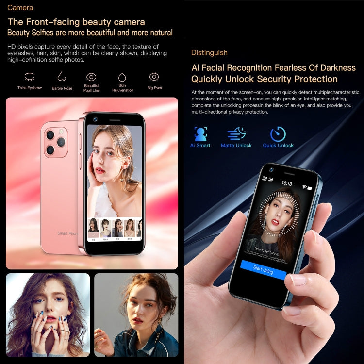 SOYES XS12 Pro, 2GB+16GB, Face Recognition, 3.0 inch Android 10.0 MTK6750 Octa Core, Bluetooth, WiFi, FM, OTG, Network: 4G, Dual SIM, Support Google Play (Blue)