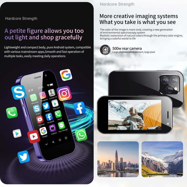 SOYES 14 Pro, 2GB+16GB, Face Recognition, 3.0 inch Android 9.0 MTK6739CW Quad Core up to 1.28GHz, OTG, Network: 4G, Dual SIM, Support Google Play (Black)