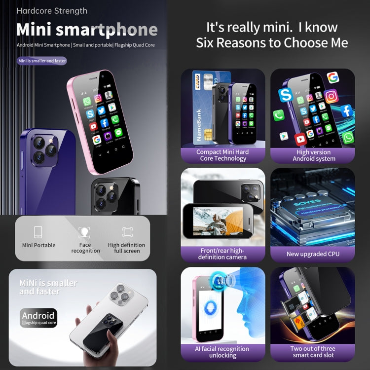 SOYES 14 Pro, 3GB+32GB, Face Recognition, 3.0 inch Android 9.0 MTK6739CW Quad Core up to 1.28GHz, OTG, Network: 4G, Dual SIM, Support Google Play (Purple) - SOYES by SOYES | Online Shopping South Africa | PMC TechLife