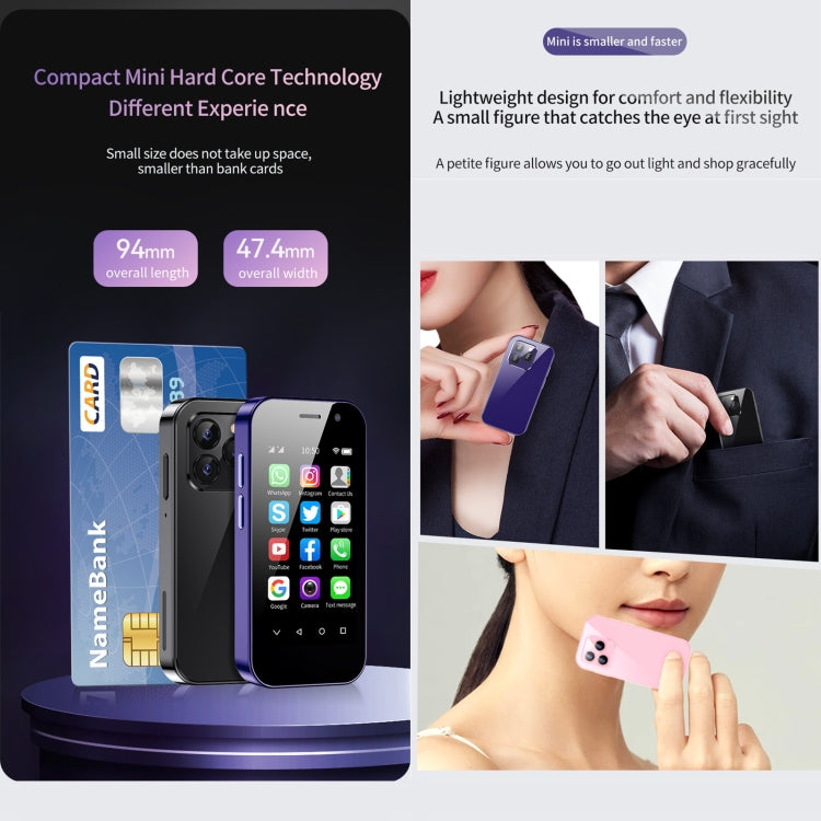 SOYES 14 Pro, 3GB+32GB, Face Recognition, 3.0 inch Android 9.0 MTK6739CW Quad Core up to 1.28GHz, OTG, Network: 4G, Dual SIM, Support Google Play (Purple)
