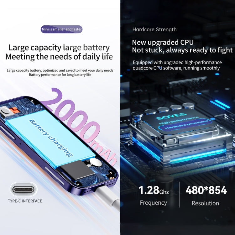 SOYES 14 Pro, 3GB+64GB, Face Recognition, 3.0 inch Android 9.0 MTK6739CW Quad Core up to 1.28GHz, OTG, Network: 4G, Dual SIM, Support Google Play(Purple) - SOYES by SOYES | Online Shopping South Africa | PMC TechLife