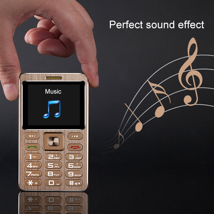 SATREND A10 Card Mobile Phone, 1.77 inch, MTK6261D, 21 Keys, Support Bluetooth, MP3, Anti-lost, Remote Capture, FM, GSM, Dual SIM(Rose Gold) - free shipping - PMC TechLife - Order now!