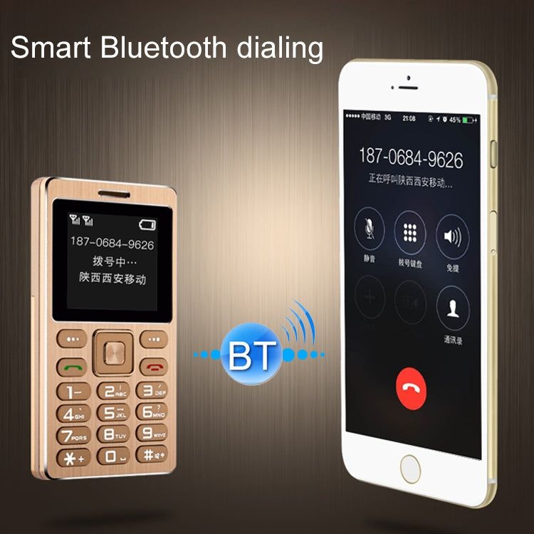 SATREND A10 Card Mobile Phone, 1.77 inch, MTK6261D, 21 Keys, Support Bluetooth, MP3, Anti-lost, Remote Capture, FM, GSM, Dual SIM(Rose Gold) - free shipping - PMC Jewellery - Order now!