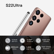 S22 Ultra 5G N10, 1GB+8GB, 6.3 inch Waterdrop Screen, Face Identification, Android 6.0 MTK6582 Quad Core, Network: 3G(Gold)